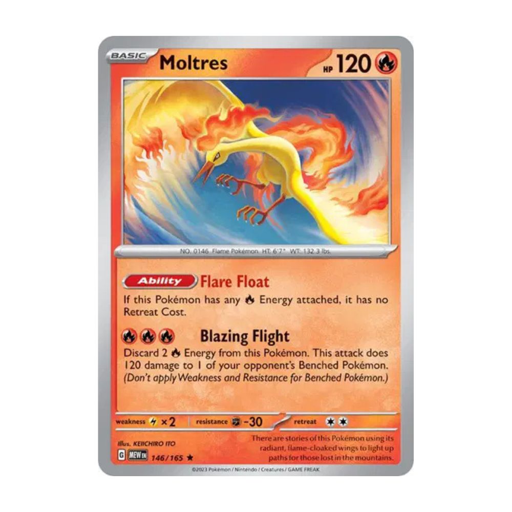 Pokémon TCG Moltres Scarlet & Violet-151 146/165 Holo Holo Rare