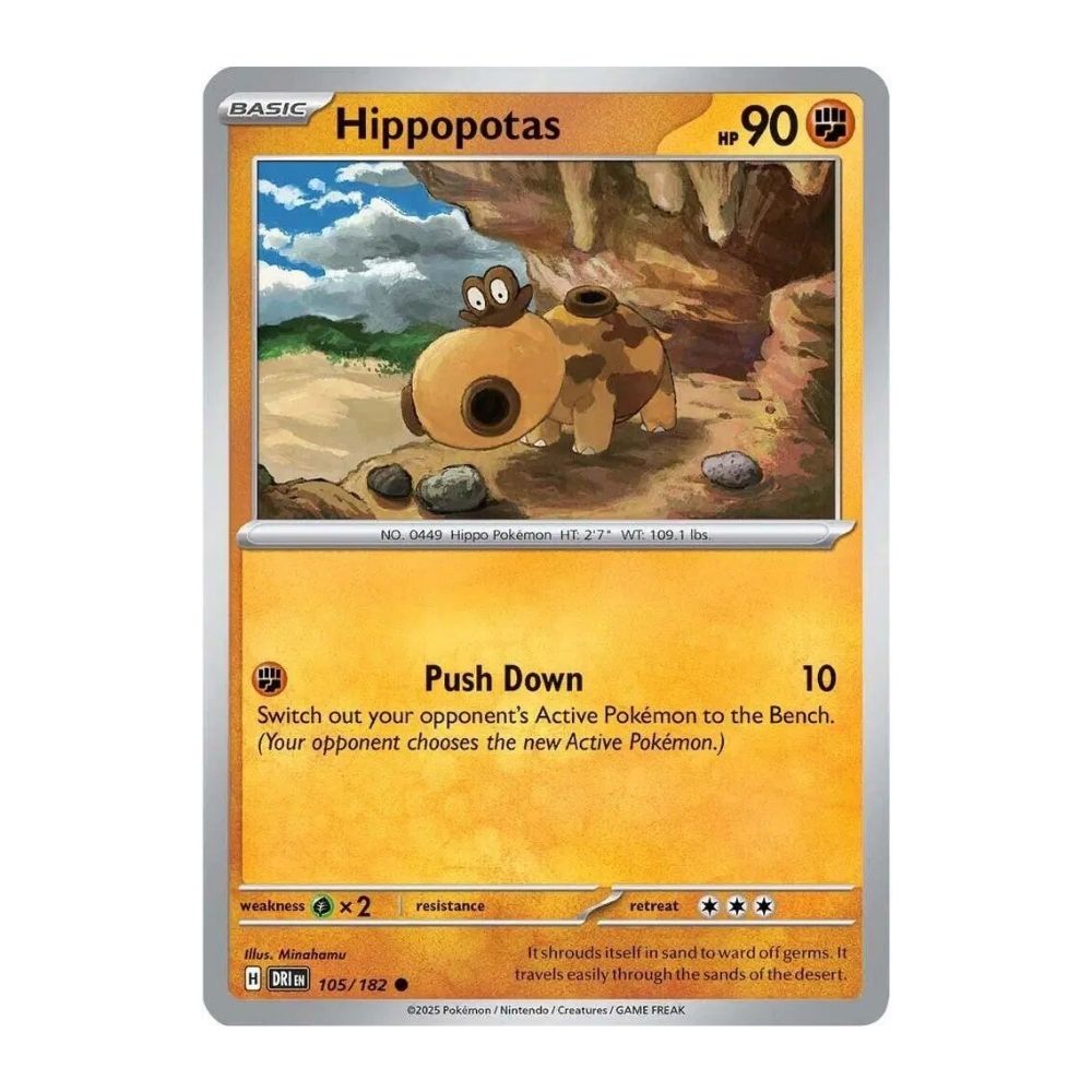 105/182 - HIPPOPOTAS REVERSE HOLO - Silver Toy Shop