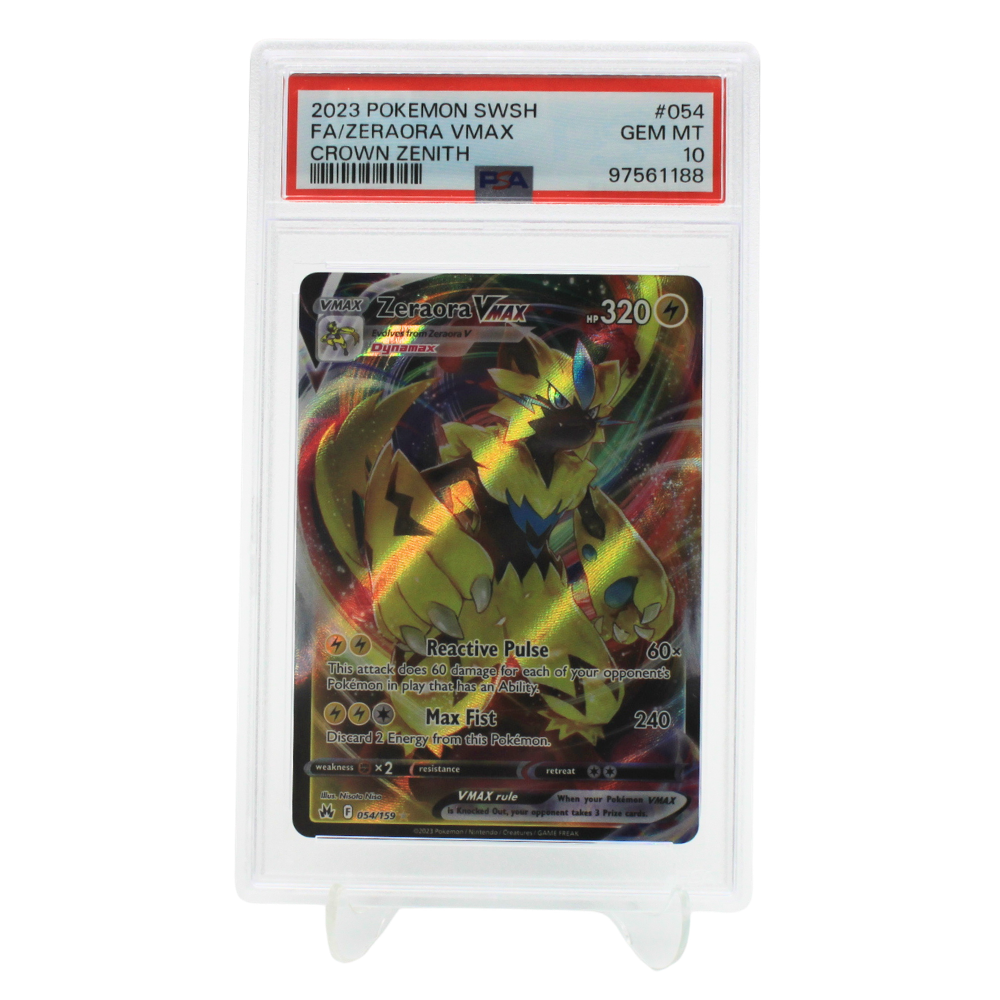 054/159 - 2023 POKEMON SWSH FA/ ZERAORA VMAX CROWN ZENITH - PSA10
