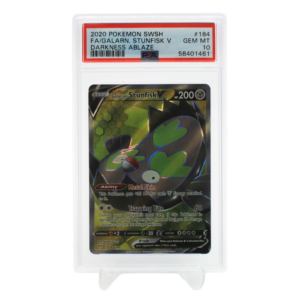 184/189 - 2020 POKEMON SWSH FA/ GALARN STUNFISK V DARKNESS ABLAZE - PSA10